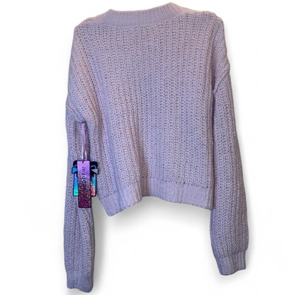 Madden Girl Pink Chunky Cable Knit Cropped Sweater NWT Size S - Picture 2 of 10
